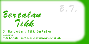 bertalan tikk business card